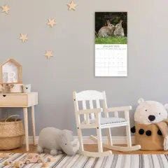 2026 Square Wall Calendar, Kisses, 16-Month Animals Theme with 180 Reminder Stickers (12x12 In)