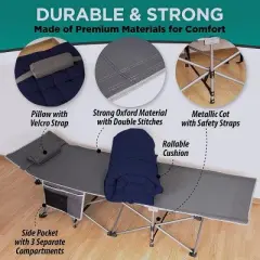 Zone Tech Outdoor Camping Cot Pads Mattress - Comfortable Thicker Cotton Sleeping Cot Lightweight Waterproof Bottom Pad Mattress