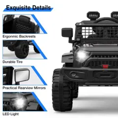 12V Kids Ride On Truck, Toddlers Battery Powered Electric Vehicle with Remote Control