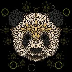 Women's Design By Humans Panda Face By LetterQ Racerback Tank Top