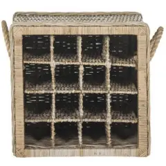 Aziza 16 Bottle Wicker Wine Rack - SEA7016 - Grey - Safavieh