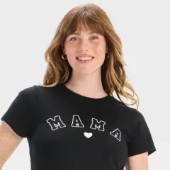 Short Sleeve Graphic Maternity T-Shirt - Isabel Maternity by Ingrid & Isabel&trade; Black