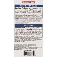 Bumble Bee Tuna Salad with Crackers Snack Kit Ranch- 3.5oz