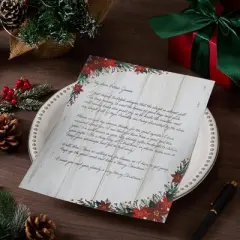 Pipilo Press 100 Sheets Christmas Stationery Paper for Writing Letters, Invitations, Poinsettia, 8.5x11 in