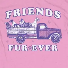 Friends Fur-Ever Crew Neck Short Sleeve Pink Heather Women's Night Shirt