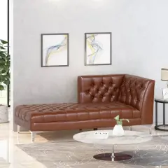 Tignall Contemporary Tufted One Armed Chaise Lounge - Christopher Knight Home
