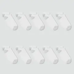 Hanes Women's Extended Size 10pk No Show Socks - 8-12