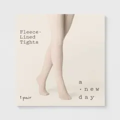 Women's Cable Fleece Lined Tights - A New Day&trade; Oatmeal Heather