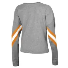 NCAA Texas Longhorns Women's Long Sleeve Striped Gray T-Shirt