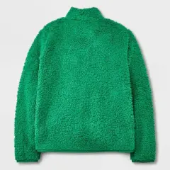 Kids' Faux Shearling Matching Family Half Zip-Up Pullover - Wondershop&trade; Green