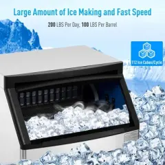Commercial Ice Maker Machine,  Ice Ready in 5-15 min, Freestanding Ice Machine for Restaurant