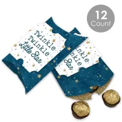 Big Dot of Happiness Twinkle Twinkle Little Star - Favor Gift Boxes - Baby Shower or Birthday Party Large Pillow Boxes - Set of 12