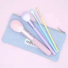 MODA Brush Posh Pastel Complete Face 5pc Makeup Brush Kit, Includes Pointed Blush, Highlighter, and Shader Makeup Brushes
