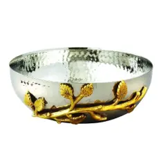 Jiallo  Gilt Leaf Hammered Bowl