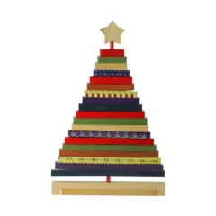 Northlight Adjustable Wooden Christmas Tree Decoration - 15.5" - Multicolor