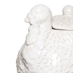 C&F Home White Turkey Decorative Thanksgiving Small Stoneware Cookie Jar
