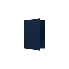 LUX 9 x 12 Presentation Folders Standard Two Pocket Dark Blue Linen 25/Pack (PF-DBLI-25)