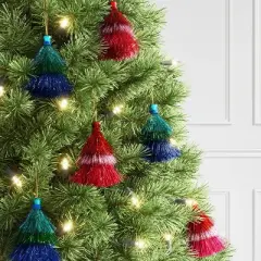 3' 5" Christmas Mini Tassel Ornament Set Green/Hot Pink/Blue - Wondershop&trade;