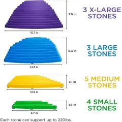 Sunny & Fun Balance Stepping Stones Obstacle Course for Kids - 15 pcs.