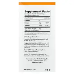 Doctor's Best Fish Collagen with Naticol, 5 g, 30 Powder Stick Packs, 5.3 oz (150 g)