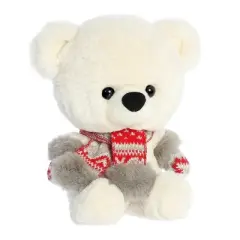 Aurora Large White Holiday 12" Baby Bear Beau Festive Stuffed Animal