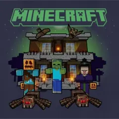 Women's Minecraft Halloween Creeper Haunted House T-Shirt