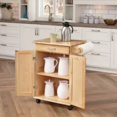 Small General Line Kitchen Cart with Natural Top Brown - Homestyles
