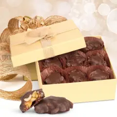 Dark Choc Chocolate Caramel Almond Clusters Gift Box 12 OZ by It's Delish