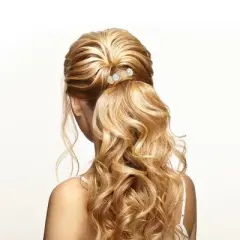 Unique Bargains Women's Faux Pearl Ponytail Buckle Hair Clip 1 Pc