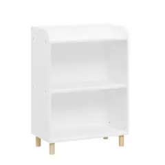 TopComfy Decorative Bookshelf 3 Tier Kids Bookcase with Compartments for Playroom Nursery Kid Room, White, 22.05"*11.81"*30.71"