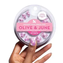 Olive & June Press-On Fake Nails - XS Round - Chrome Petal Party - 42ct