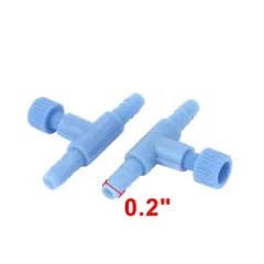 Unique Bargains Aquarium Fish Tank Plastic 2 Way  Air Flow Control Valve Blue 5 Pcs
