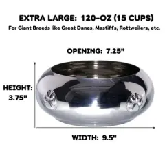 Unspill-a-Bowl&reg; Stainless Steel Double Dog Bowl & Stand Bundle - Paws Pattern | No Spill, Long Ears, Slow Feeding