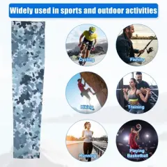 Unique Bargains Basketball Sports Camouflage Cooling Arm Elbow Compression Sleeve Black Gray Green White 1 Pair
