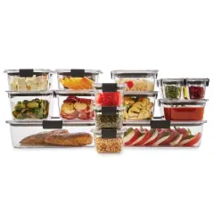 Rubbermaid Brilliance 36pc Plastic Food Storage Container Set: Clear, Microwave & Freezer Safe, Dishwasher Safe, Lifetime Warranty