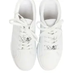 Unique Bargains Bow Shoelace Charms Black White 1 Pair