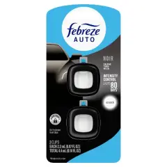 Febreze 2ct Car Auto Noirs: Phthalate-Free Car Freshener, Adjustable Scent, Vent Clips, Disposable, Oil-Based