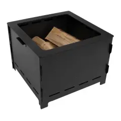 Sharper Image Backyard Wood Burning Outdoor Fire Pit Black