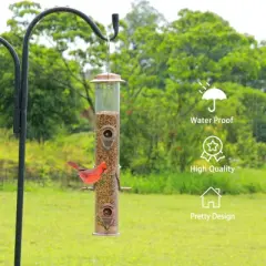 Snynuxx Metal Bird Feeder Tube Hanging, Steel Hanger Great for Attracting Birds (Antique Copper)