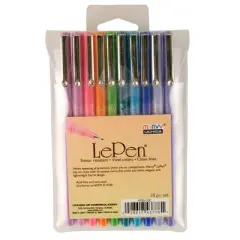Marvy Uchida LePen Micro-Fine Point Pen, Bright, 10 Colors