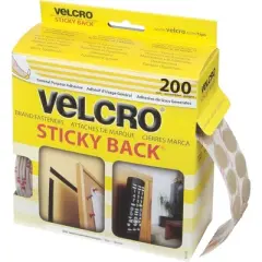 Velcro Sticky-Back Hook and Loop Dot Fasteners Dispenser 3/4 Inch Beige 200/Roll 90140