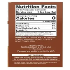 Ginger Mint Comfort Tea by Now Foods  -  24 Bags