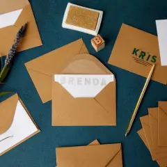Juvale 100-Pack A1 Brown Kraft Paper Envelopes 5 x 3 Gummed Seal V-Flap for Invitation Greeting Cards