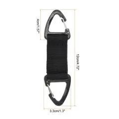 Unique Bargains Belt Keeper Key Clip Hanging Buckle Keychain with Double Side Triangle Clip for Outdoor Camping Hiking