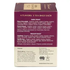 Teeccino Herbal Tea Sampler Assortment - 10 Tea Bags - Maca Chocolate, French Roast, Hazelnut, Vanilla Nut