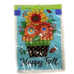 Home & Garden Fall Flowers Applique Flag  -  One Garden Flag 18 Inches -  Double Sided  -  4198Fm  -  Polyester  -  Multicolored