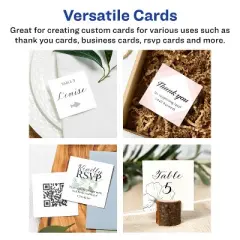 Avery Printable Square Cards with Sure Feed Technology, 2.5" x 2.5", Matte White Cardstock, Print-to-the-Edge, Laser/Inkjet Cards, 225 Total