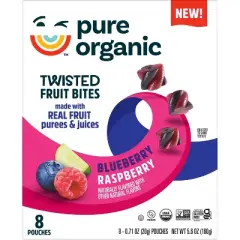 Pure Organic Twisted Fruit Snacks Blueberry Raspberry - 5.6oz/8ct