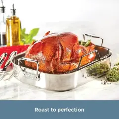 All-Clad Specialty Stainless Steel Roaster and Nonstick Rack 16x13x5 Inch