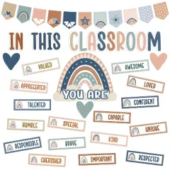 4E's Novelty 36 Pcs &ldquo;In This Classroom You Are&rdquo; Boho Motivational Bulletin Board Decorations